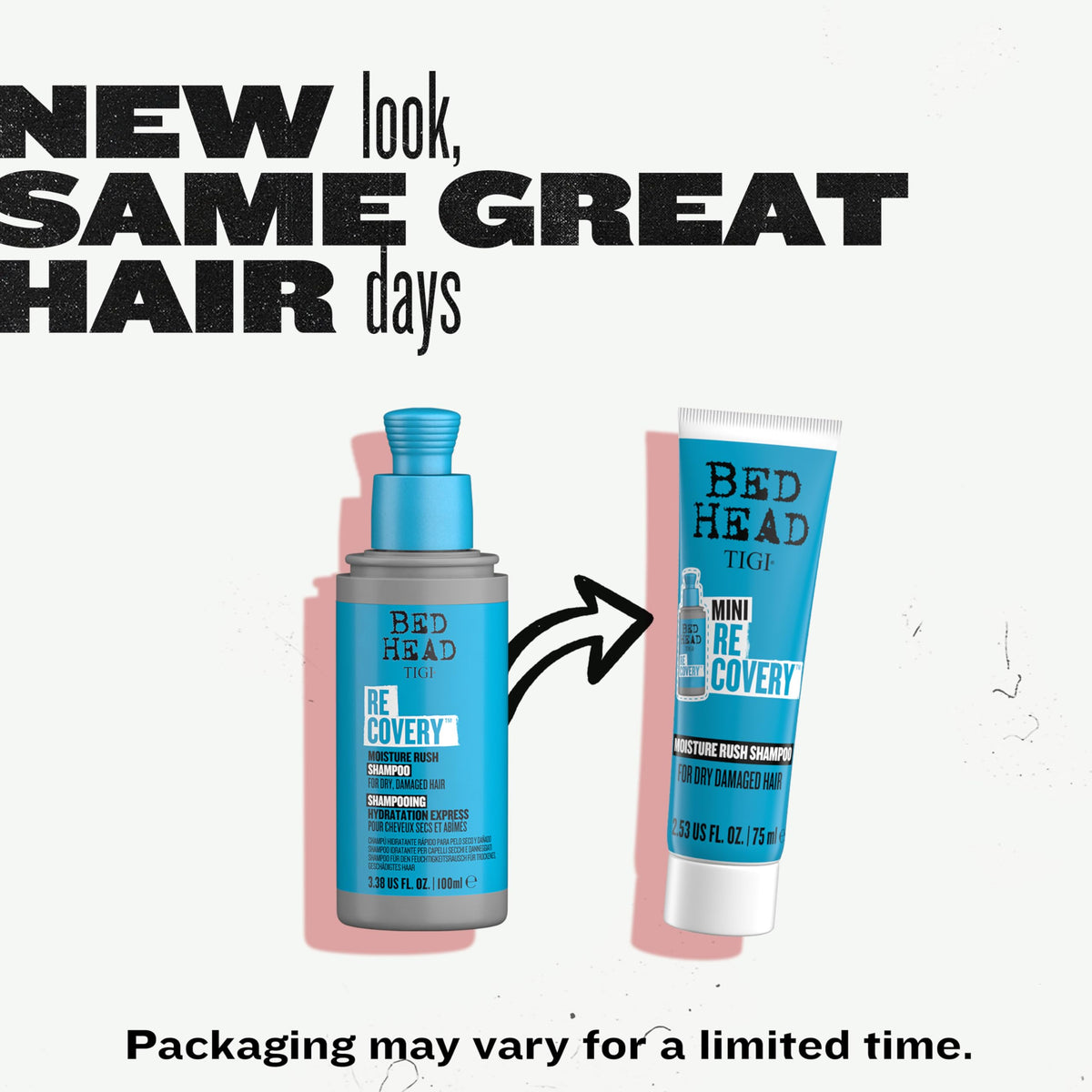 TIGI Recovery Shampoo Travel Mini 2.53 fl oz in a travel bag