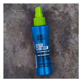 TIGI Salty Not Sorry Texturizing Salt Spray on styled hair