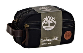 Timberland toiletry bag showing zippered pocket and handle
