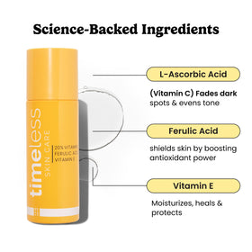 Timeless Skin Care Vitamin C + E Ferulic Acid Serum 4 fl oz back view