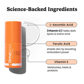 Timeless Skin Care Vitamin C + E Serum bottle with pump