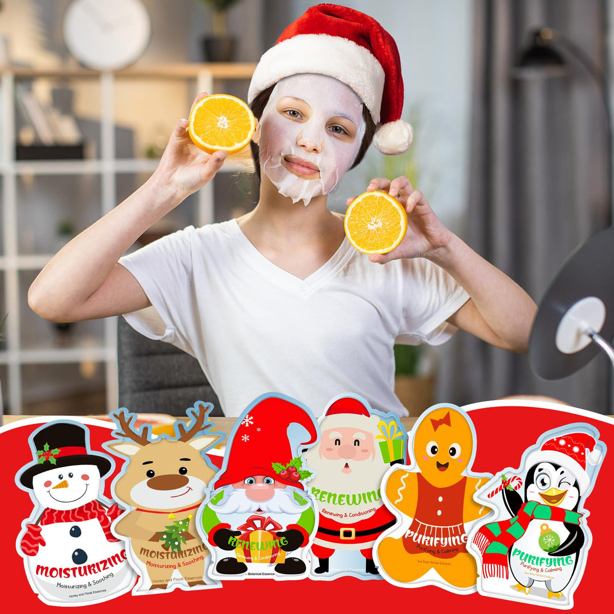 Timgle facial masks with Penguin and Gnome designs