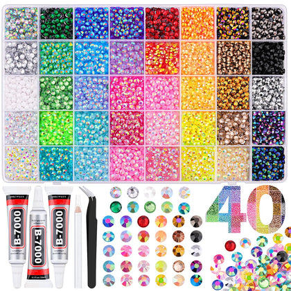 TINKRSTUFF 10000Pcs mixed-colour resin rhinestones in a box