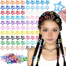 TINKRSTUFF 100PCS star hair clips assorted colours front view