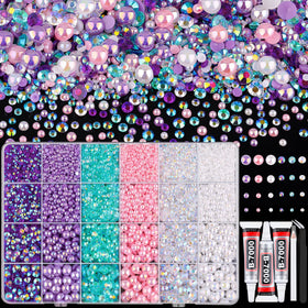 TINKRSTUFF 14000PCS flatback pearls and rhinestones set front view
