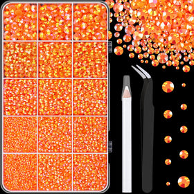 TINKRSTUFF 16000 Pcs Orange AB Resin Rhinestones front view