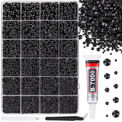 TINKRSTUFF 25000 Pcs black resin rhinestones box front view