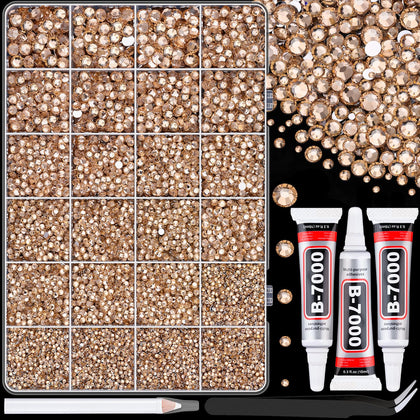 TINKRSTUFF 25000Pcs champagne rhinestones box front view