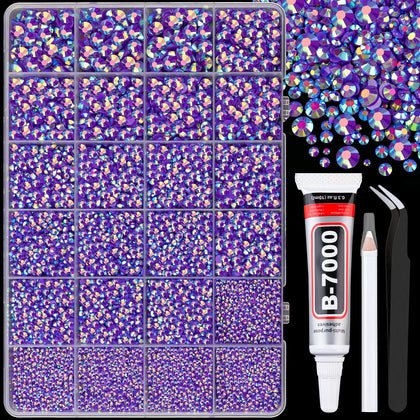 TINKRSTUFF 25000Pcs Dark Purple AB resin rhinestones box front view