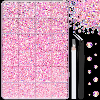 TINKRSTUFF 25000Pcs Light Pink AB resin rhinestones in box