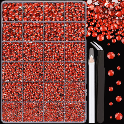 TINKRSTUFF 25000Pcs Red Resin Rhinestones box front view