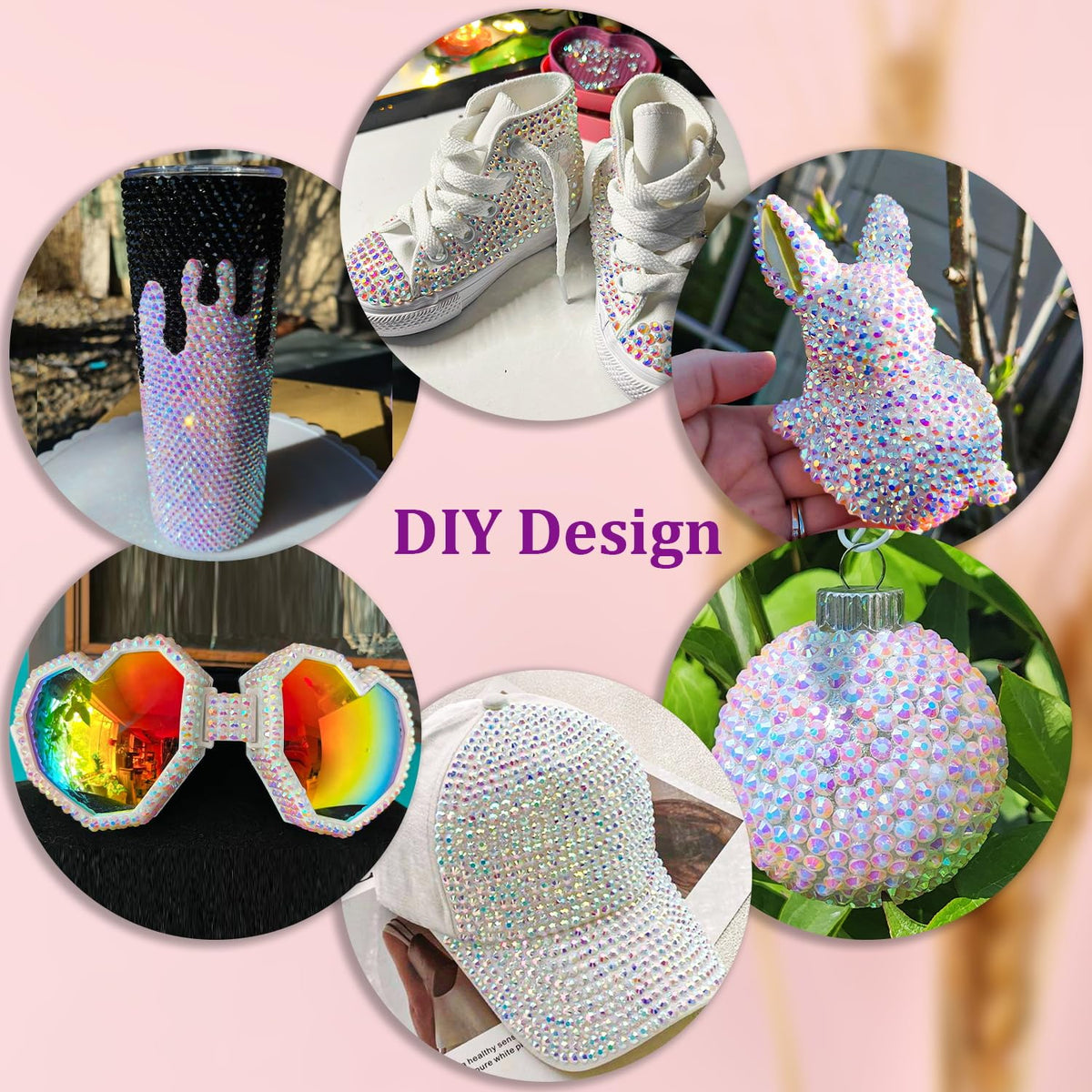 TINKRSTUFF 25000Pcs rhinestones displayed in a grid box