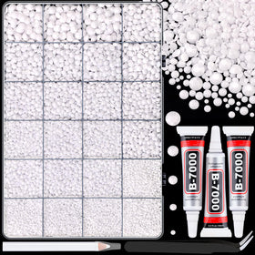 TINKRSTUFF 25000Pcs White Resin Rhinestones box front view