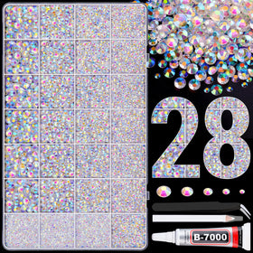 TINKRSTUFF 30000 Pcs resin rhinestones box with multiple grids