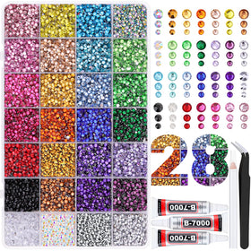 TINKRSTUFF 30000Pcs resin rhinestones assorted colours front view