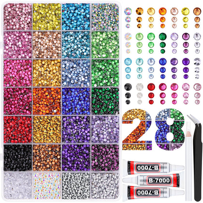 TINKRSTUFF 30000Pcs resin rhinestones assorted colours front view