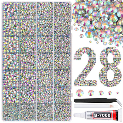 TINKRSTUFF 30000Pcs resin rhinestones assorted sizes in box