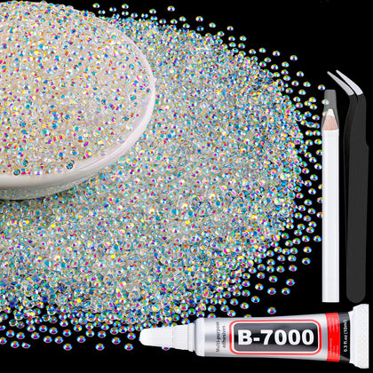TINKRSTUFF 6000Pcs 3mm Resin Rhinestones transparent AB front view