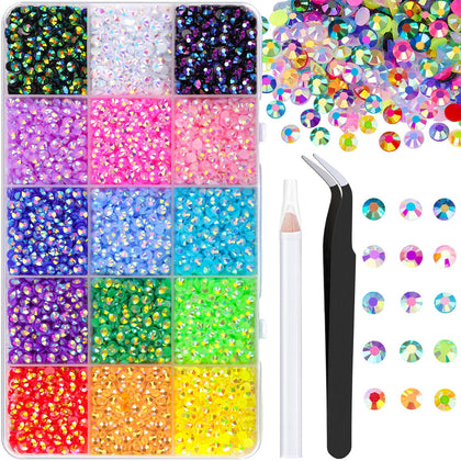 TINKRSTUFF 9000Pcs mixed-colour resin rhinestones front view
