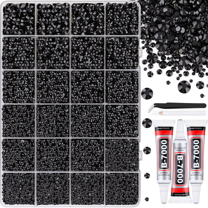 TINKRSTUFF Black Rhinestones Bedazzler Kit front view with assorted rhinestones