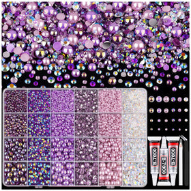 TINKRSTUFF Flatback Pearls and Rhinestones Kit front view with assorted colours