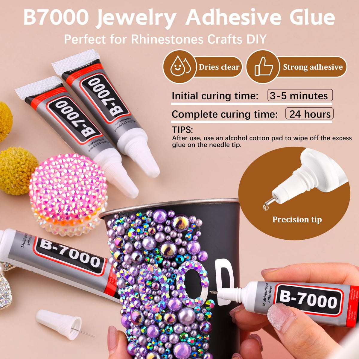 TINKRSTUFF Flatback Pearls and Rhinestones Kit with glue and tools