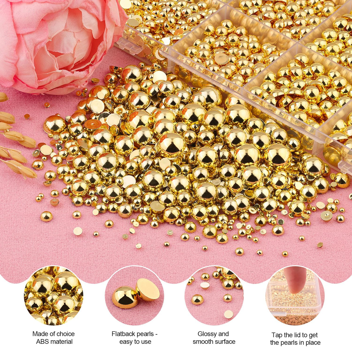 TINKRSTUFF Flatback Pearls applied on a decorated phone case