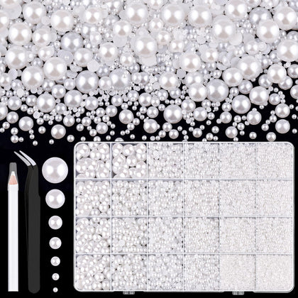 TINKRSTUFF flatback pearls assorted sizes in a box