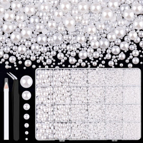 TINKRSTUFF Flatback Pearls box front view with assorted sizes