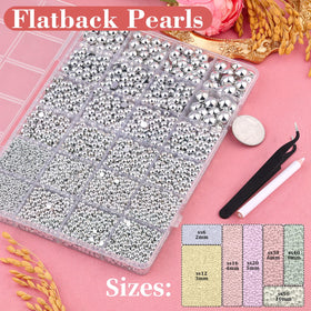TINKRSTUFF flatback pearls sizes overview in box