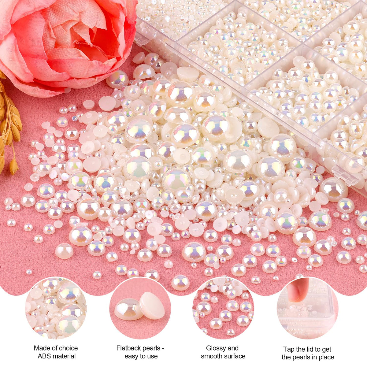 TINKRSTUFF Flatback Pearls with tools for easy application