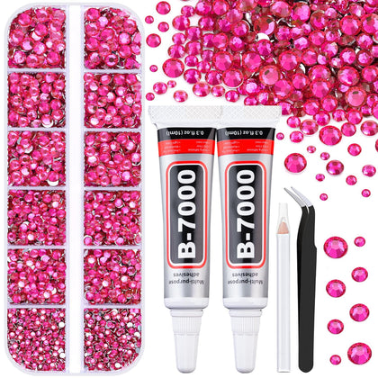 TINKRSTUFF Hot Pink Resin Rhinestones Craft Kit with tools