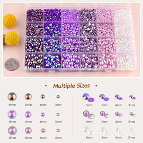 TINKRSTUFF kit contents including pearls, rhinestones, and tools