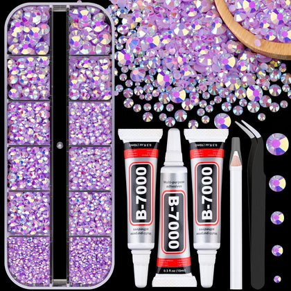 TINKRSTUFF light purple AB flatback rhinestones in a box
