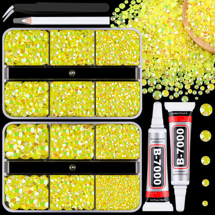 TINKRSTUFF Resin Jelly Rhinestones Lemon Yellow AB front view