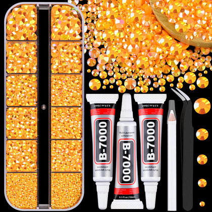 TINKRSTUFF Resin Jelly Rhinestones light orange AB flatback crystals