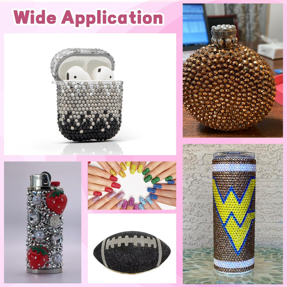 TINKRSTUFF rhinestones applied on a decorated tumbler