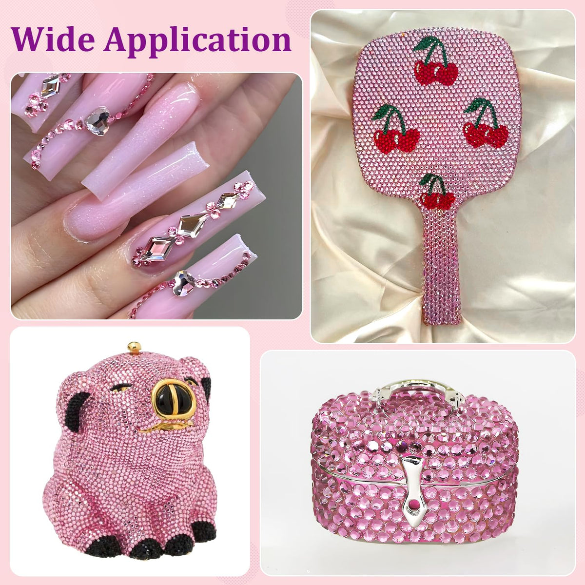 TINKRSTUFF rhinestones applied on a nail art design