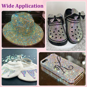 TINKRSTUFF rhinestones applied to a phone case