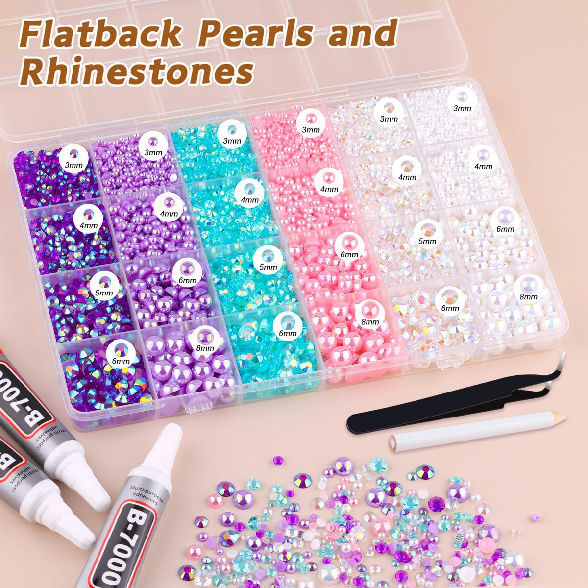 TINKRSTUFF rhinestones assortment in pink and purple