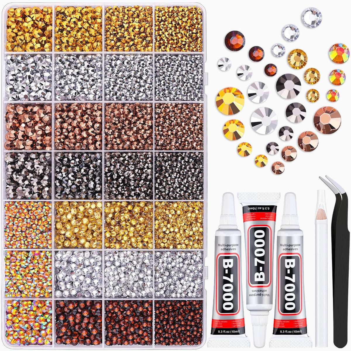 TINKRSTUFF rhinestones bedazzler kit front view with assorted colours