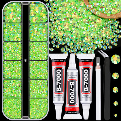 TINKRSTUFF Rhinestones Craft Kit with fluorescent green flatback gems