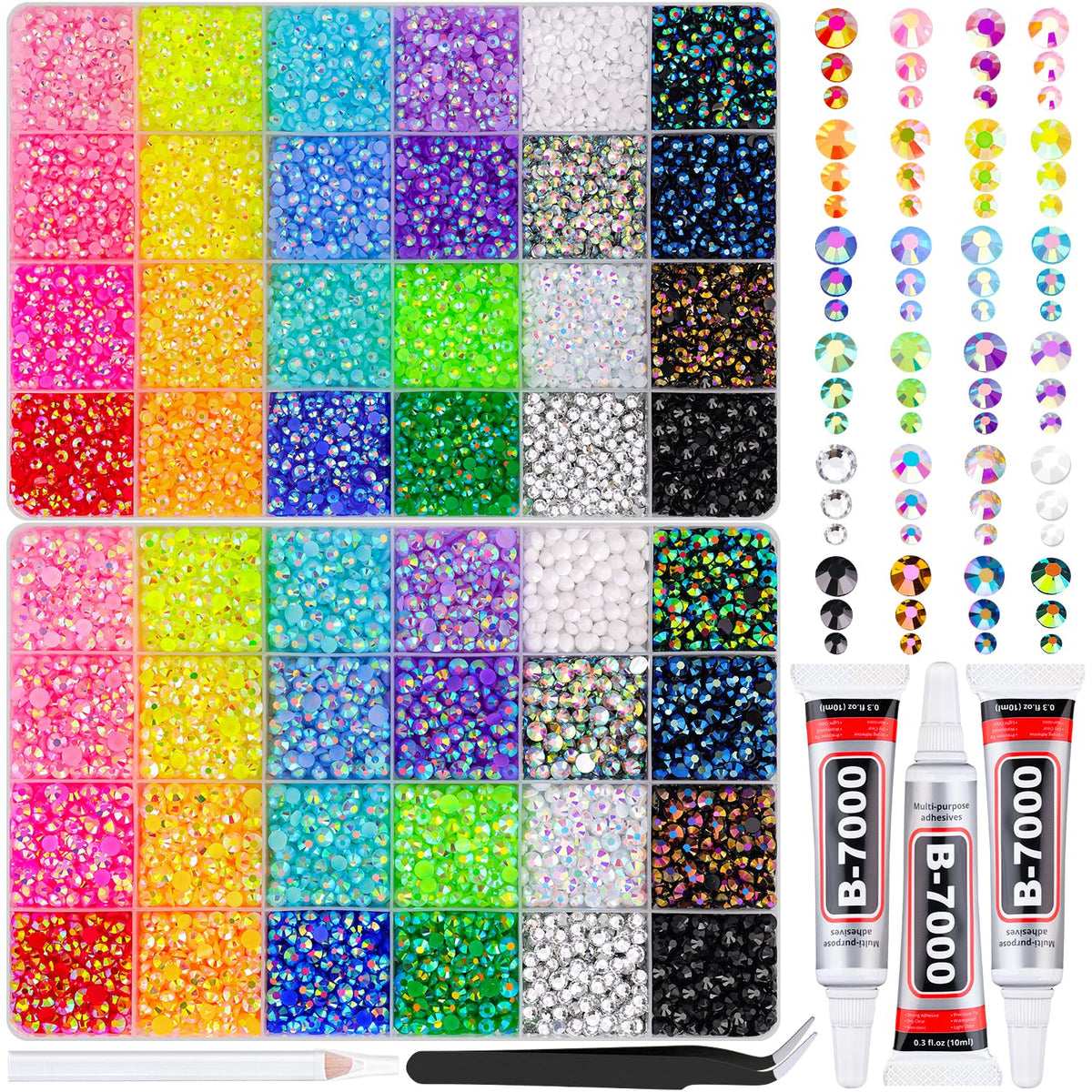 TINKRSTUFF Rhinestones Craft Set with two storage boxes and tools