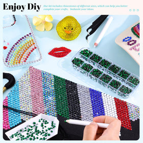 TINKRSTUFF rhinestones in various sizes displayed in a grid