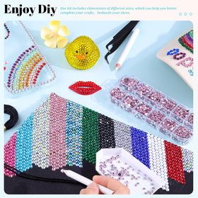 TINKRSTUFF rhinestones kit showing various sizes of light pink gems