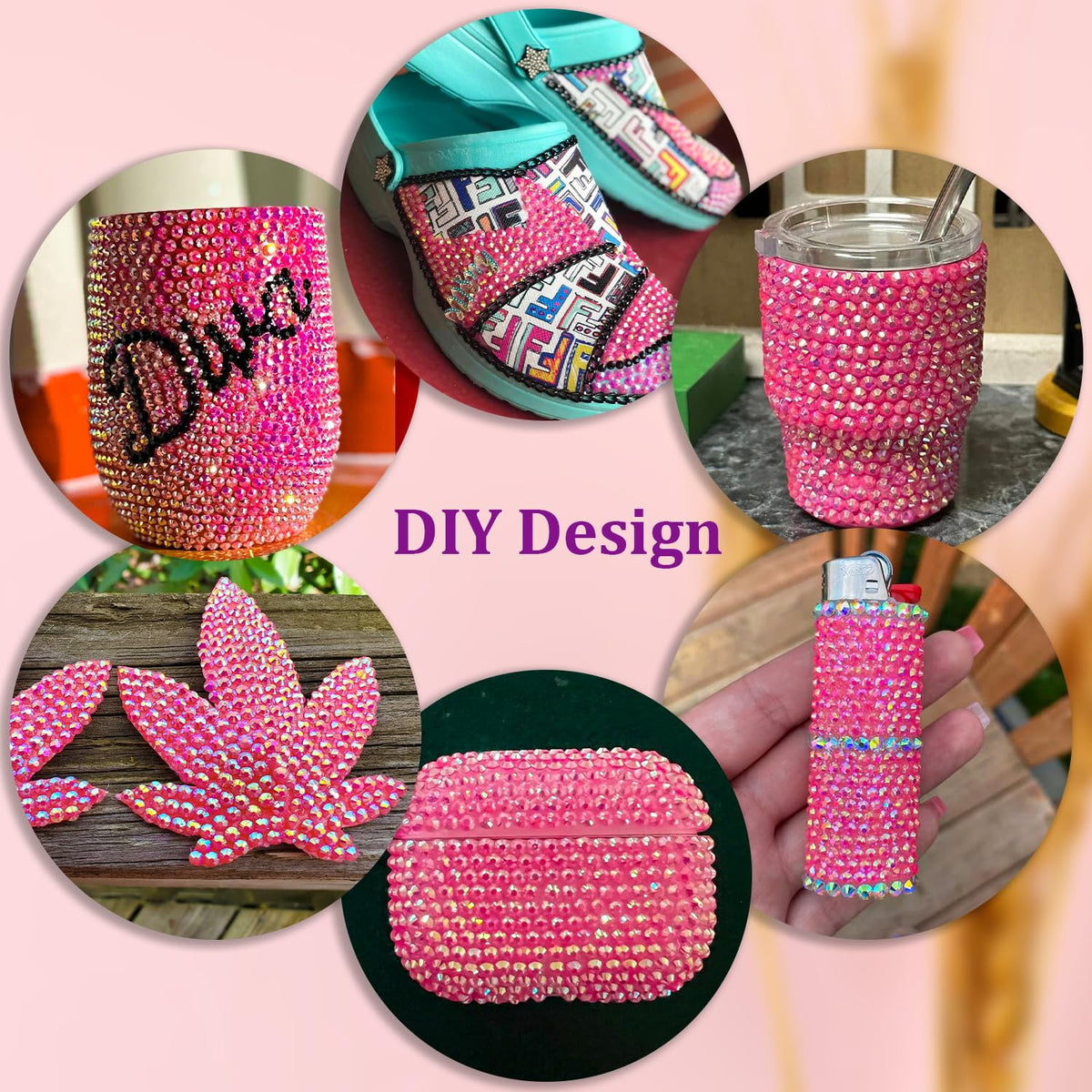 TINKRSTUFF rhinestones on a decorated tumbler