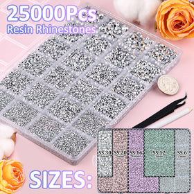 TINKRSTUFF rhinestones showing mixed sizes in packaging