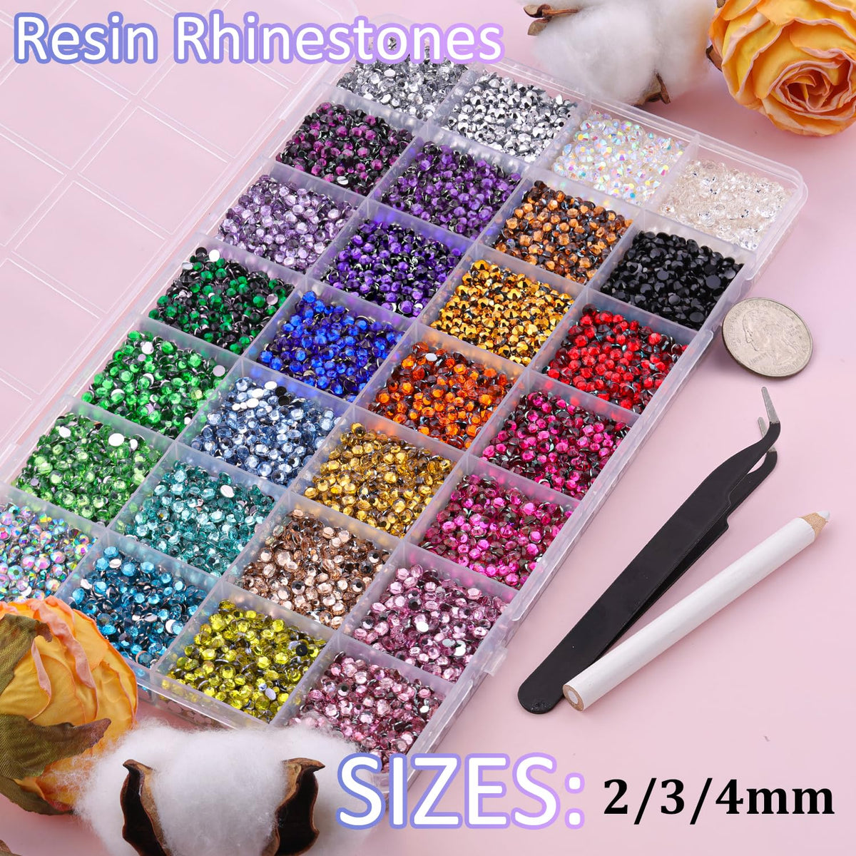 TINKRSTUFF rhinestones storage box with 28 grids