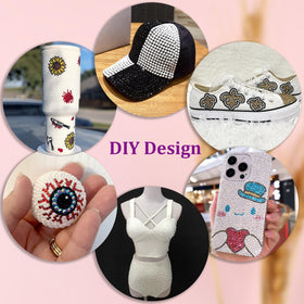 TINKRSTUFF rhinestones used on a decorated mug