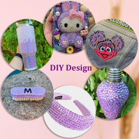 TINKRSTUFF rhinestones used on a decorated tumbler